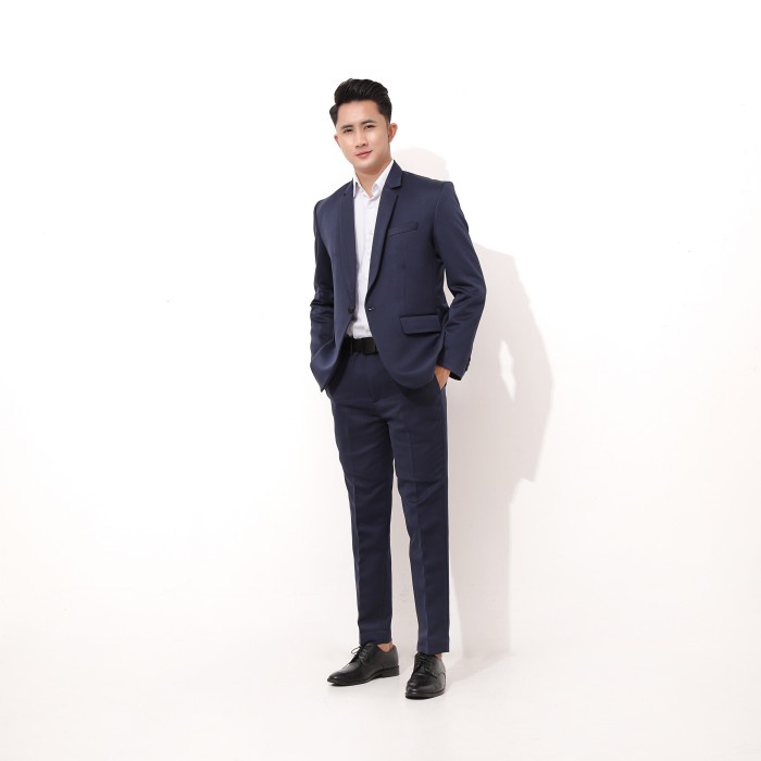 TERMURAH- Setelan Jas & Celana Pria - Jas Formal - Jas Wisuda - Biru Dongker - S, JAS