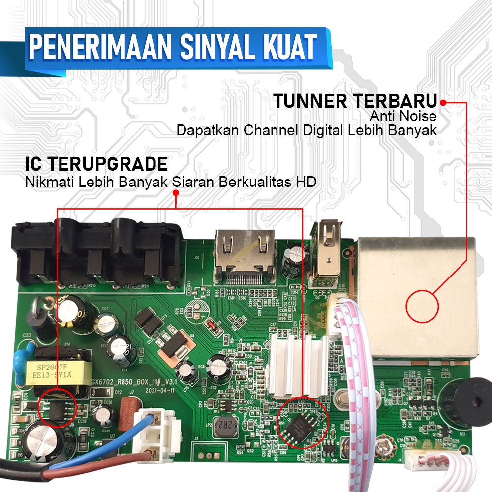 Set Top Box DVB T2 Matrix Garuda Apple Receiver TV Digital RCA Merah