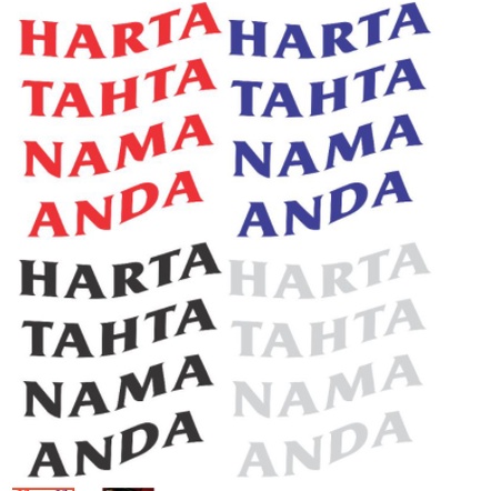 

STICKER COSTUM HARTA TAHTA NAMA ANDA