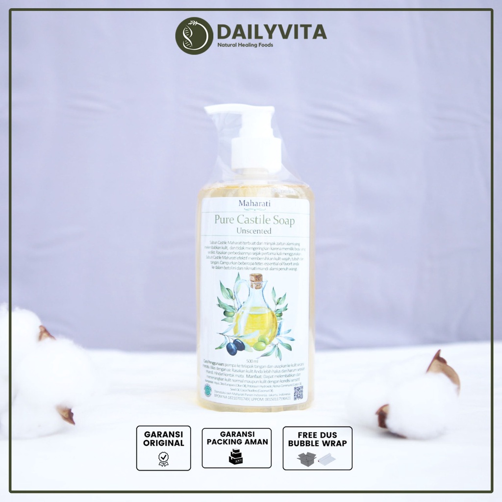 Maharati Pure Castile soap lavender/vanila/unscented/Serai Anak/Serai Dewasa/Serai pintu dan jendela/Serai pel 250 ml dan 500 ml