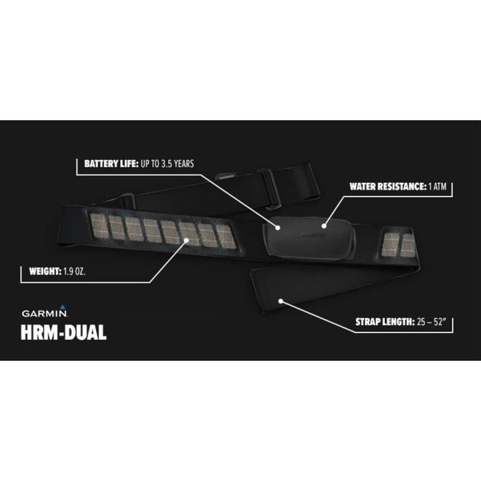 Garmin HRM Dual Chest Strap Run / HRM-DUAL Heart Rate Resmi TAM