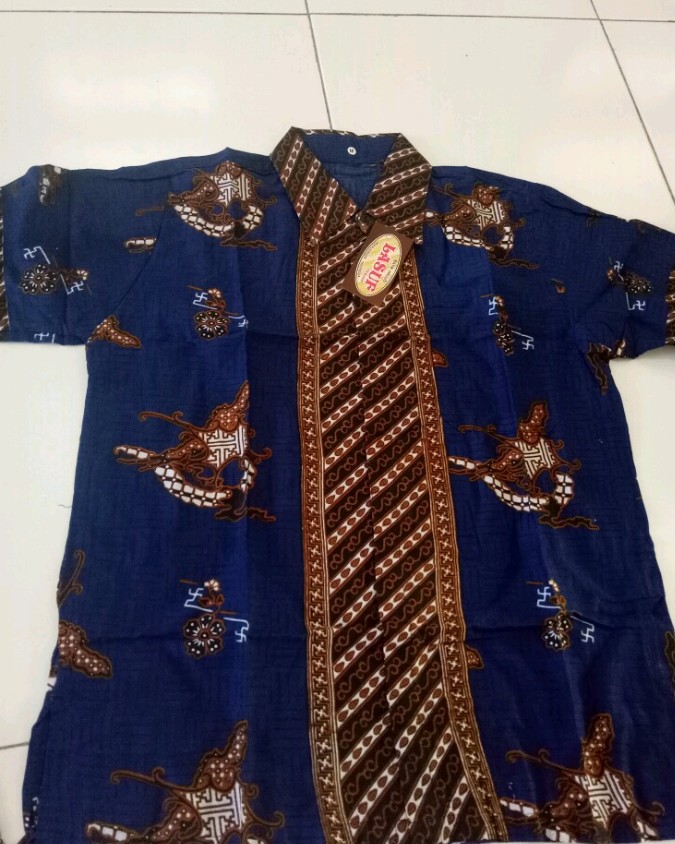 Bswart Batik Hrb026 Kenongo Hem Pendek Padi Pekalongan M L Xl Batik Pria Murah Modern Grosir