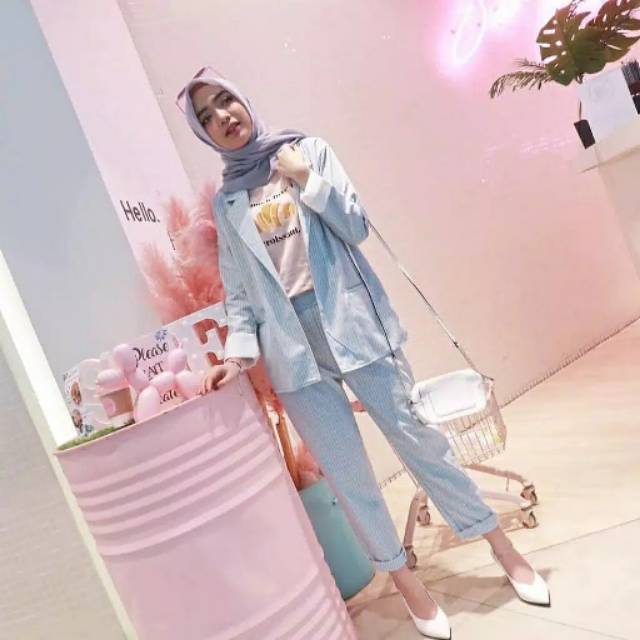 STRADIVARIUS BLAZER SET + PANTS // SETELAN KANTOR // BAJU MURAH // SETELAN KERJA // BLAZER LUCU