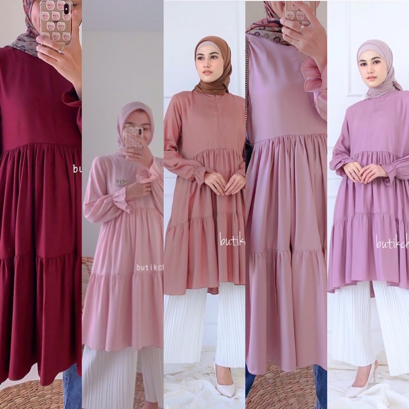 PLAIN TUNIK (TUNIK RAYON PREMIUM INPORT POLOS) BY BUTIK CHLARIS
