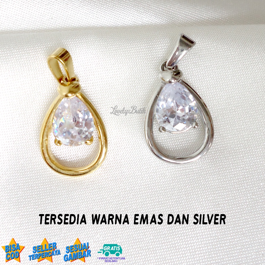 Lovelybutik -  Liontin Titanium Anti Karat Isabell4 Liontin Tanpa Kalung Titanium Model Terbaru Permata Zircon