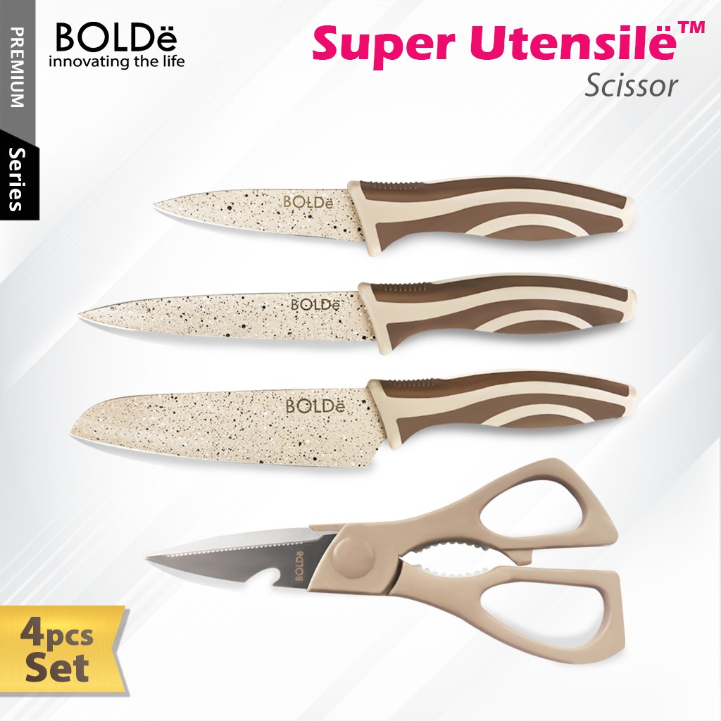 

BOLDe Super Utensil Electra Series Pisau / Gunting 3+1 set