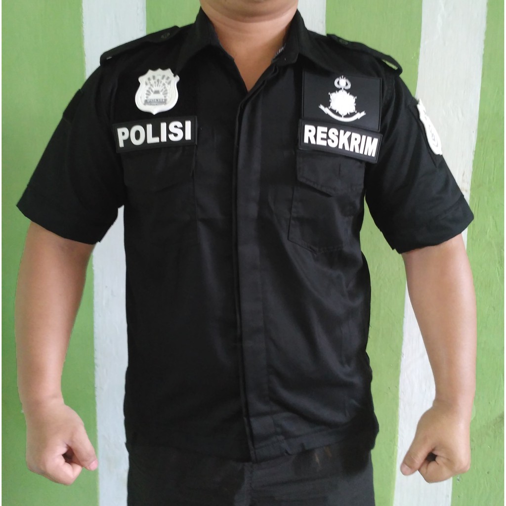 BAJU KEMEJA TACTICAL POLISI SATRESKRIM RESKRIM BONUS PATCH RUBBER