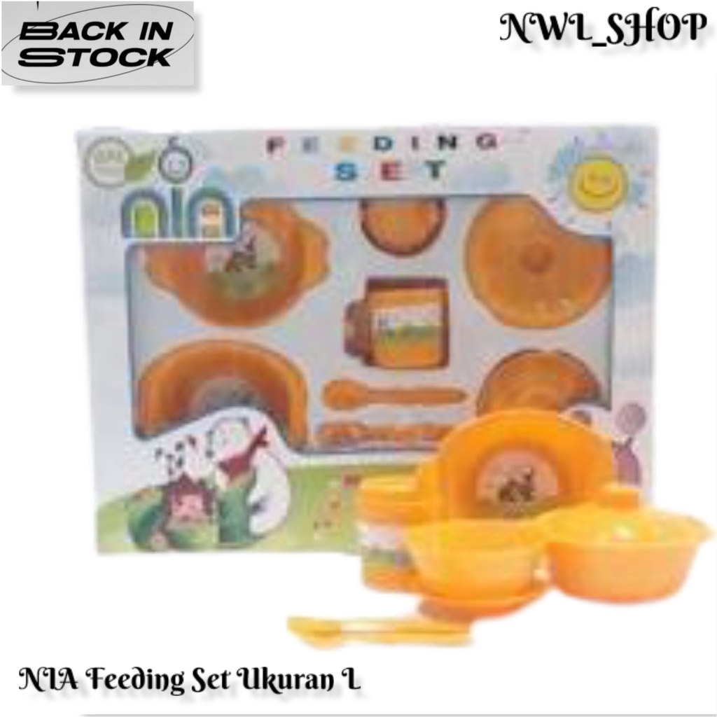 1 Set Tempat Makan Anak Nia Feeding Set Ukuran Besar,Kecil,Sedang / Alat Makan Bayi Lengkap/ Mangkok