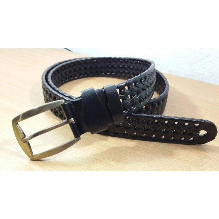 Ikat pinggang pria kulit asli anyam