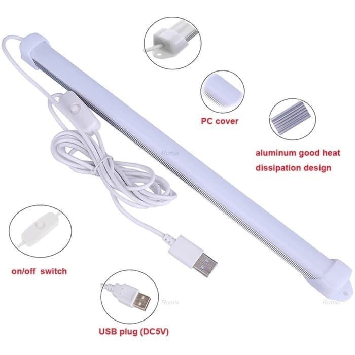 Lampu Neon USB Strip LED 37 Ruang Belajar Kerja Tidur Dapur Meja Rumah Light Lamp