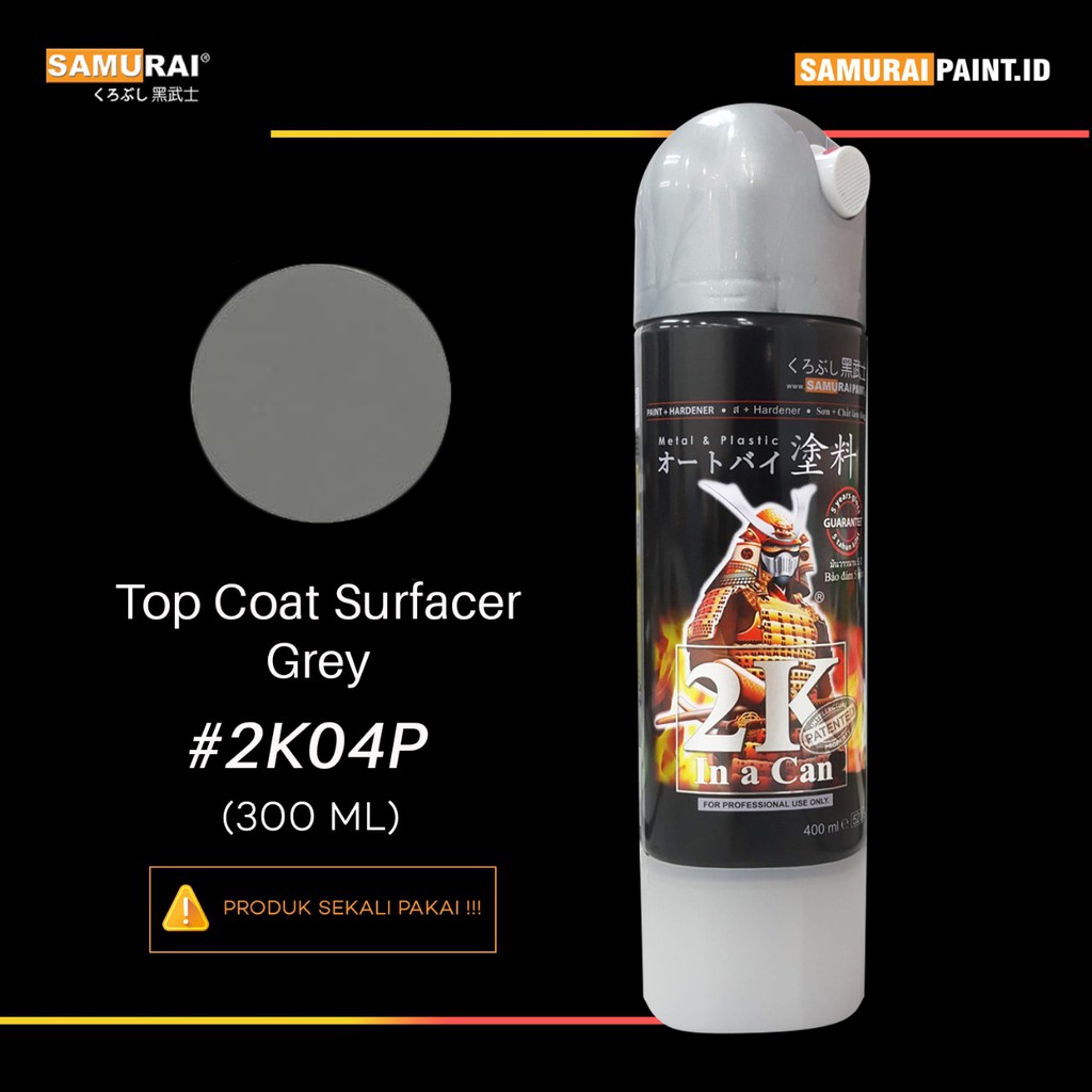 Samurai Paint Epoxy 2K04P Surfacer Grey 300mL #2k04p Cat Aerosol Kualitas Kompresor