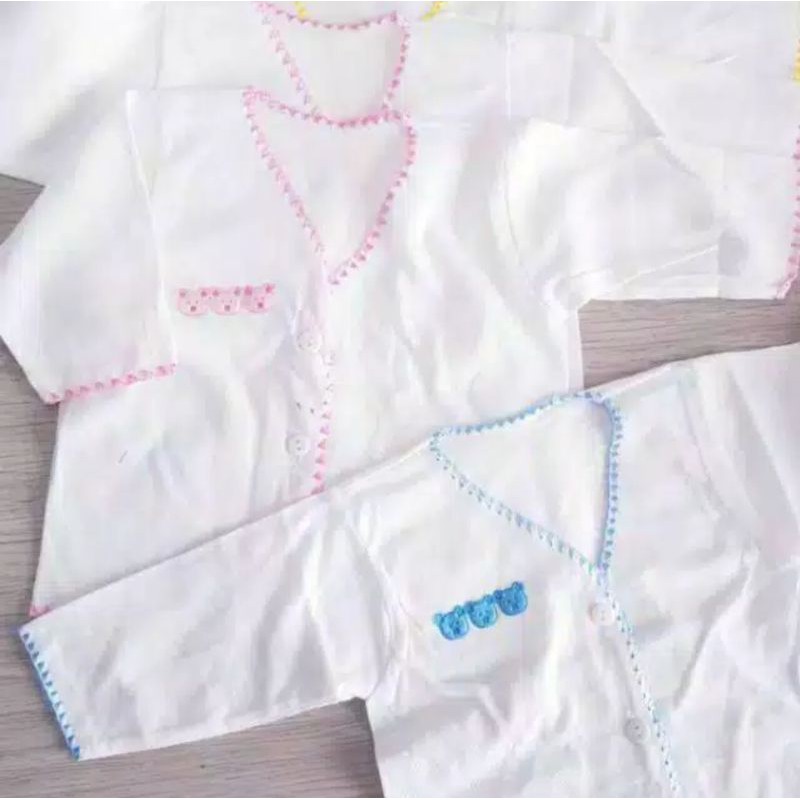 3pc_baju bayi panjang 100% cotton polos boboko / baju panjang boboko /baju boboko neci panjang polos