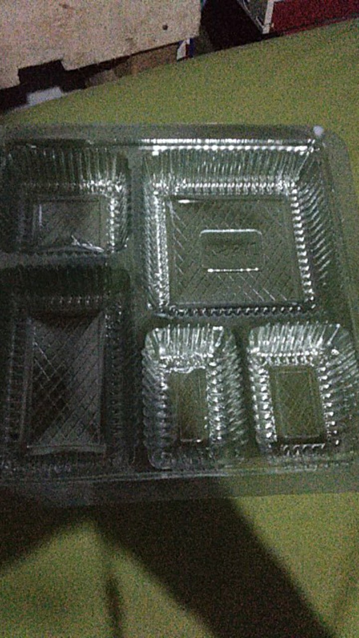 25pcs Tray Mika Untuk Dus Nasi 20x20 Catering 5 Kotak