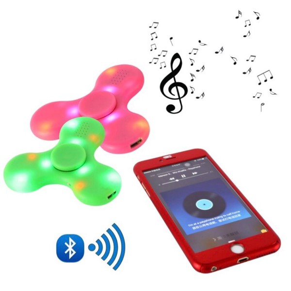 Fidget Spinner Bluetooth Speaker Musik Lampu Led