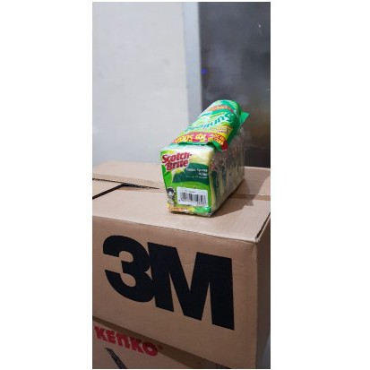 3M Scotch brite ID-30MSL Sabut spons hijau 3x4&quot; isi 6pad + Sunlight