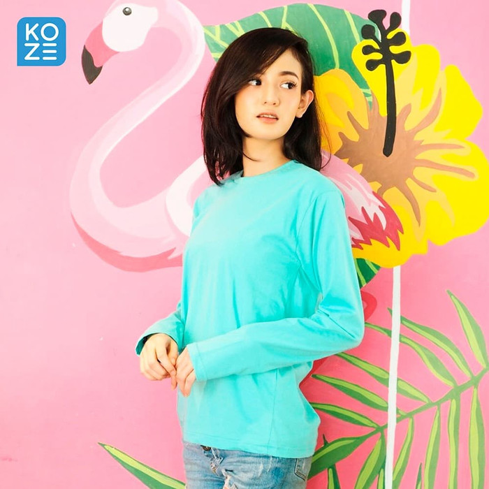 TOSCA GREEN LONGSLEEVE KAOS POLOS KOZE COMBED 30s