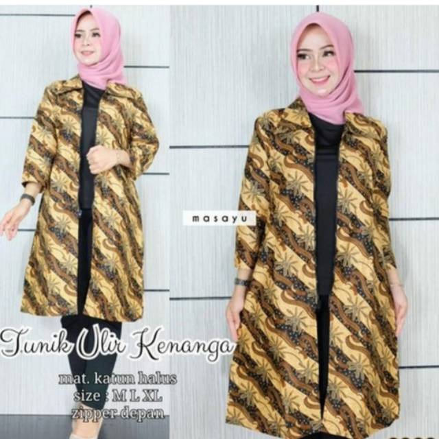TUNIK BATIK ULIR KENANGA KONDANGAN HIJAB