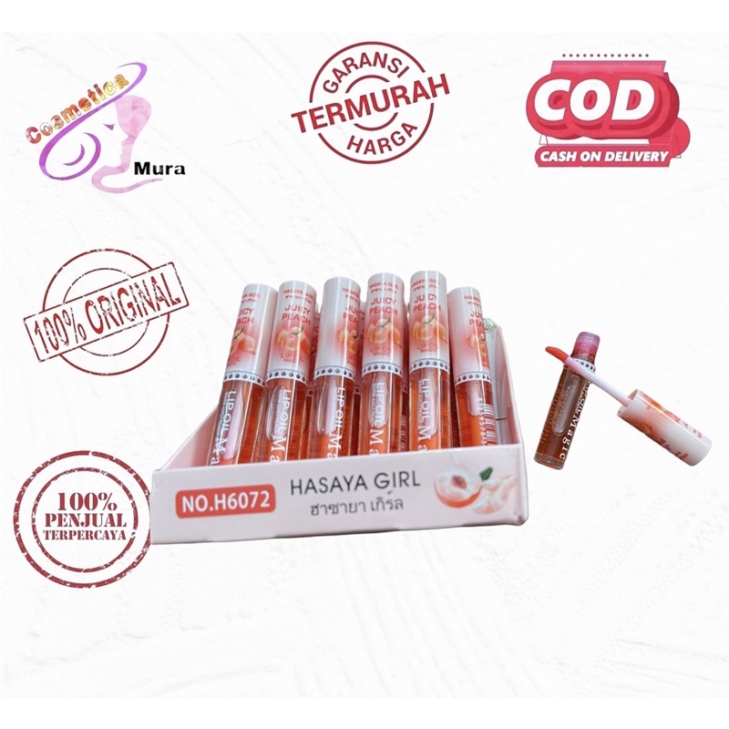 [ lip oil glossy mantap ] hasaya lip oil glossy - hasaya glossy peach lip oil