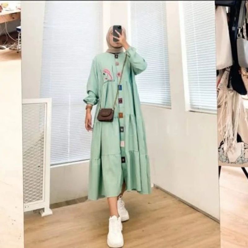 LALA MIDI DRESS KONDANGAN DRES BUSUI (full kancing depan) DRES KATUN RAYON BAJU KONDANGAN BUSUI BAJU BUSUI LONG DRES PAKAIAN WANITA KEKINIAN BAJU WANITA KEKINIAN DRESS KEKINIAN BAJU TERBARU WANITA DRES MUSLIM TERBARU PAKAIAN MUSLIM WANITA FASHION KEKINIAN