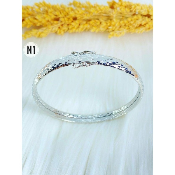 Gelang Keroncong Silver Rodhium Gloosy N29112102