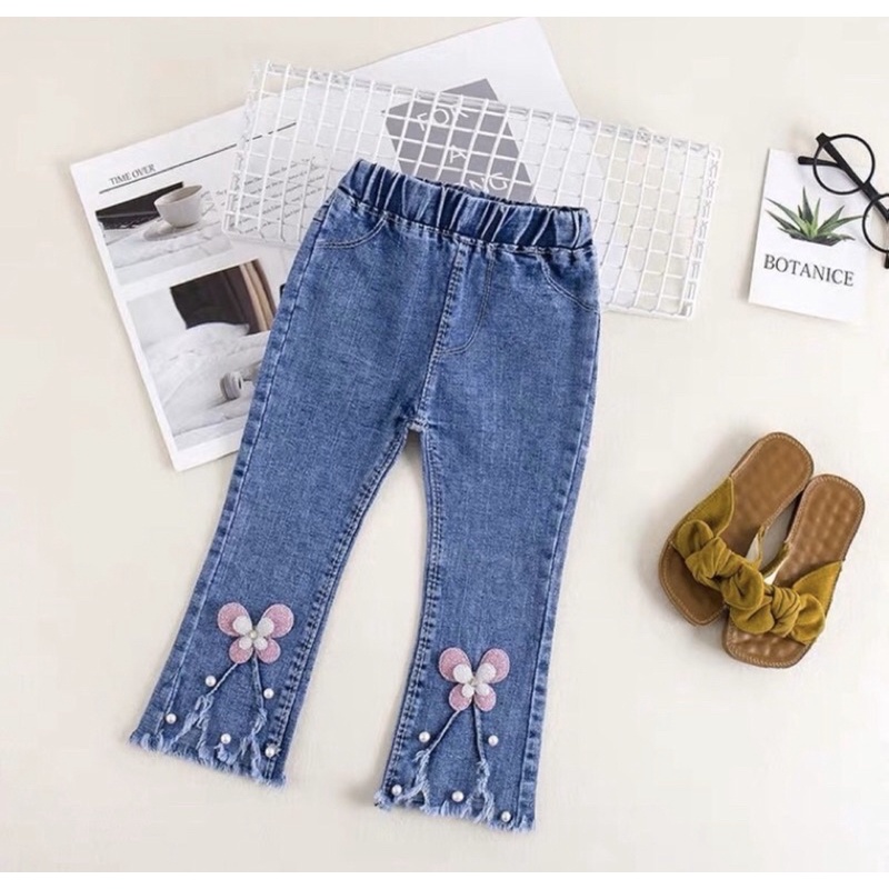 CELANA JEANS IMPORT ANAK PEREMPUAN MODEL RAWIS USIA 1-10 TAHUN / JEANS PANJANG IMPORT ANAK PEREMPUAN