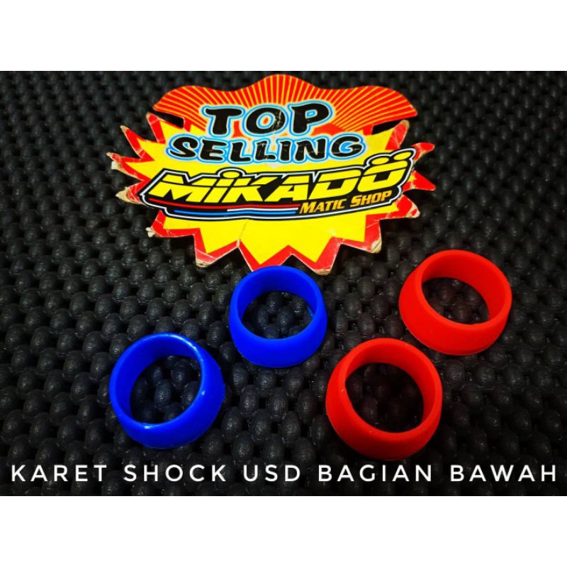 Karet bawah shock usd upside down 1 set warna merah biru rcy ride it dll sil siel