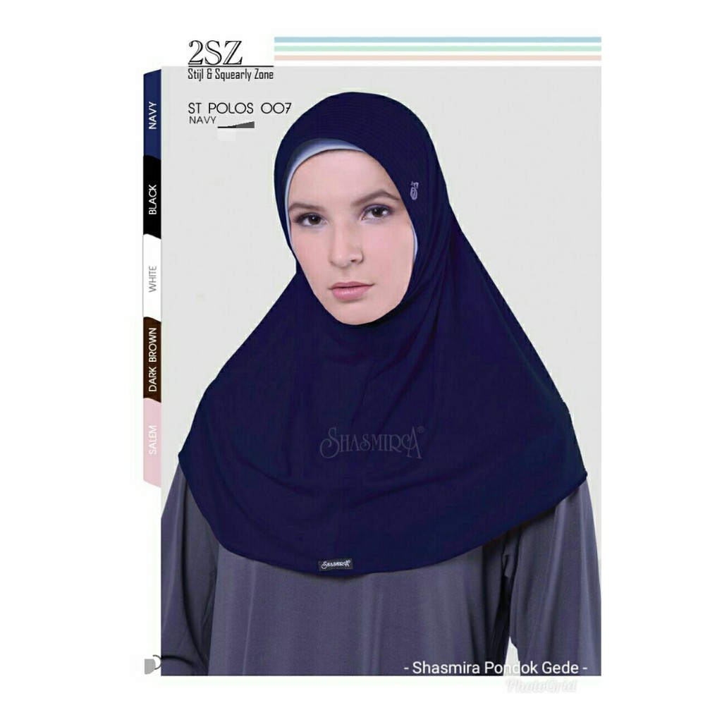 Hijab Instan Jilbab Shasmira Hazna Bergo St Polos 007 Putih Murah Muslim TBEB3451
