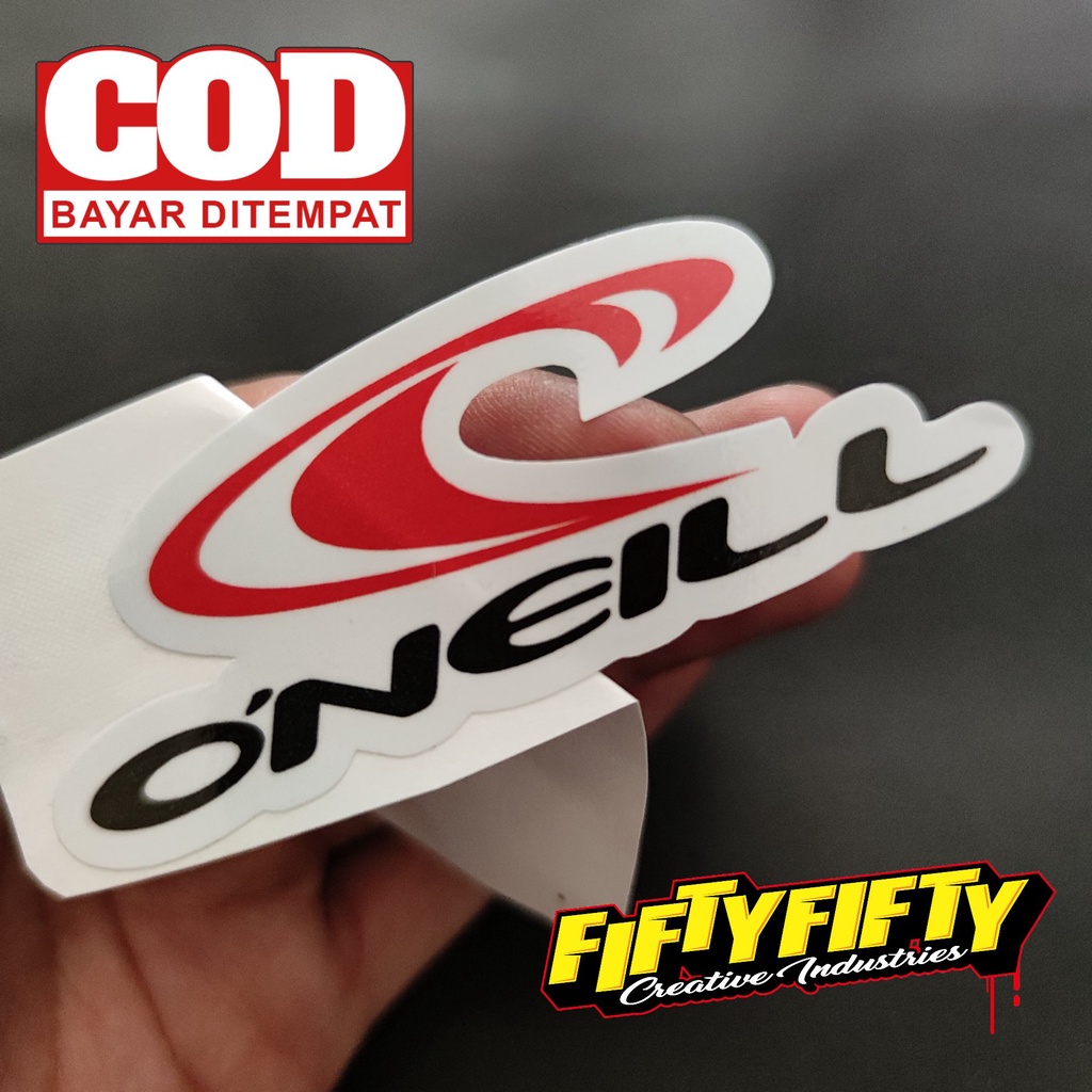 Stiker Print Cut ONEILL Stiker Printing Laminasi Glossy Tahan Air Stiker Motor Mobil Helm Sudah Membentuk Pola Desain