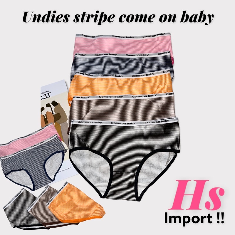 CELANA DALAM IMPORT STRIPE COME ON BABY KODE 1155/UNDIES IMPORT