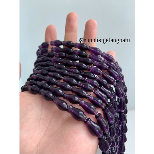 manik ujung kepala tasbih GUCI UNGU bening aksesoris kalung gelang 8mm