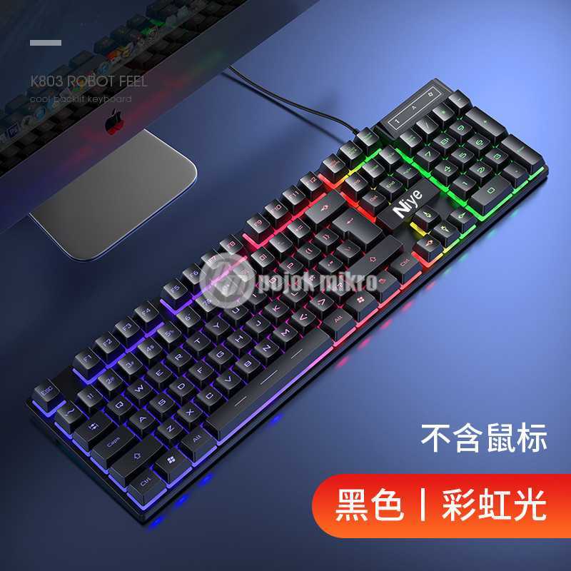 NIYE Gaming Keyboard RGB LED - K803 Keyboard Laptop Komputer
