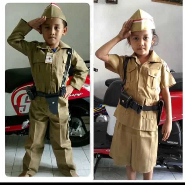 Baju profesi karnaval anak pejuang nusantara lengkap sabuk
