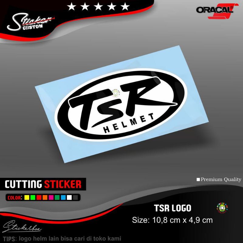 Stiker tsr logo helm tsr cutting sticker bukan print