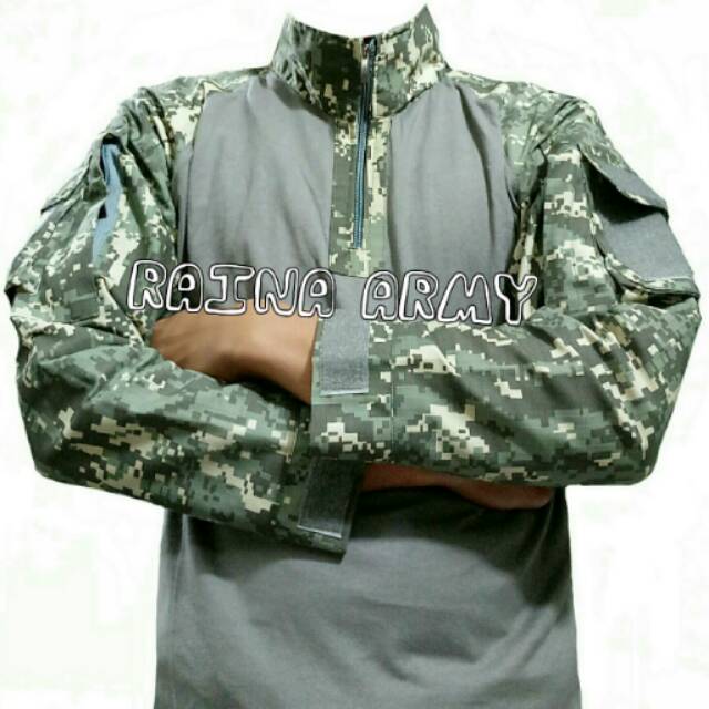 Kaos tactical  bdu combat loreng digital abu acupat 