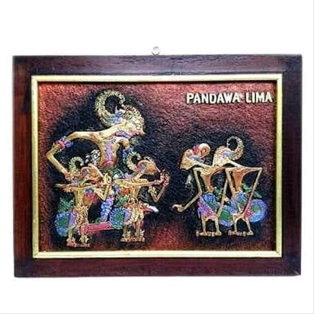 Lukisan Timbul 3d Relief Gambar Wayang Pandawa Lima Ukiran 42 X 32 Shopee Indonesia