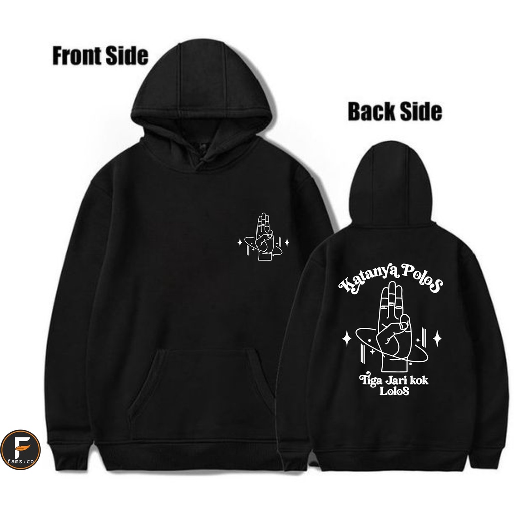 (COD) Hoodie VIRAL KATANYA POLOS KOK 3 JARI LOLOS