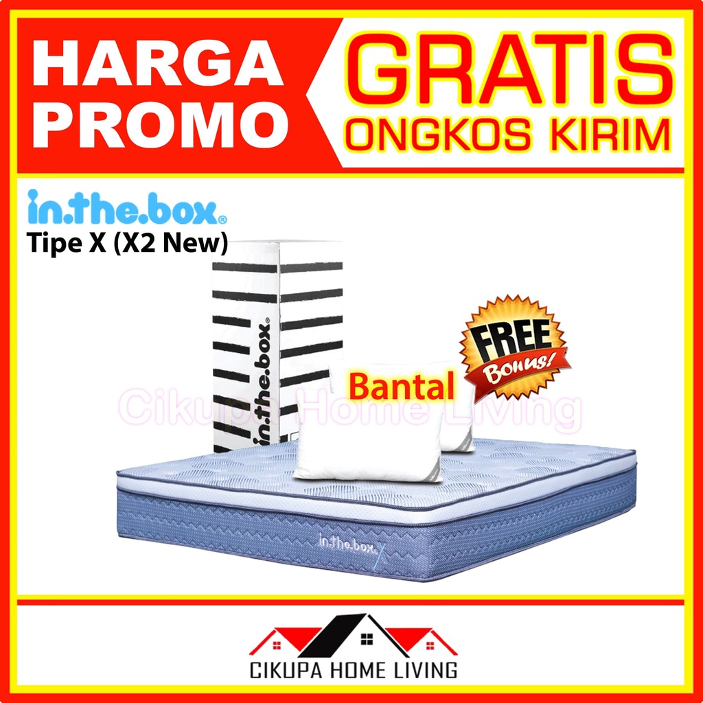 MATRAS KASUR SPRINGBED IN THE BOX X POCKET SPRING + PLUSH TOP 90 100 120 160 180 200 (Inthebox)
