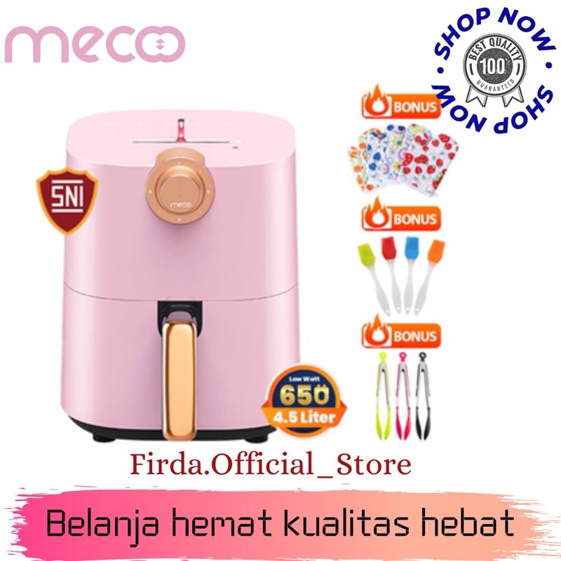 Mecoo Aesthetic New 5.5L Digital 650 Low Watt Air Fryer SNI Hemat Listrik