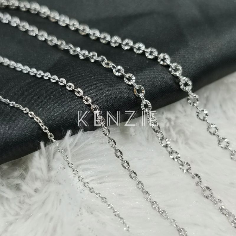 Kalung Titanium Nuri Motif Warna Silver Nori Motif