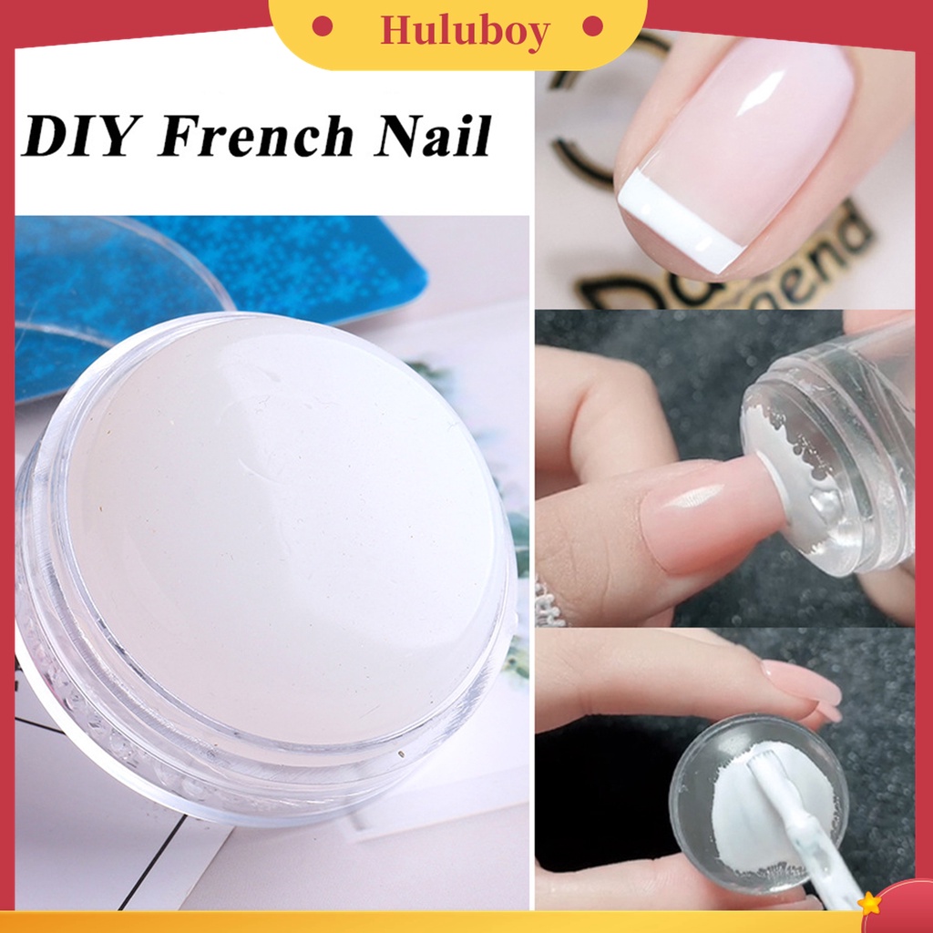 Huluboy Huluboy♡ Stempel Kuku Bentuk Bulat Bahan Silikon Transparan Untuk Manicure