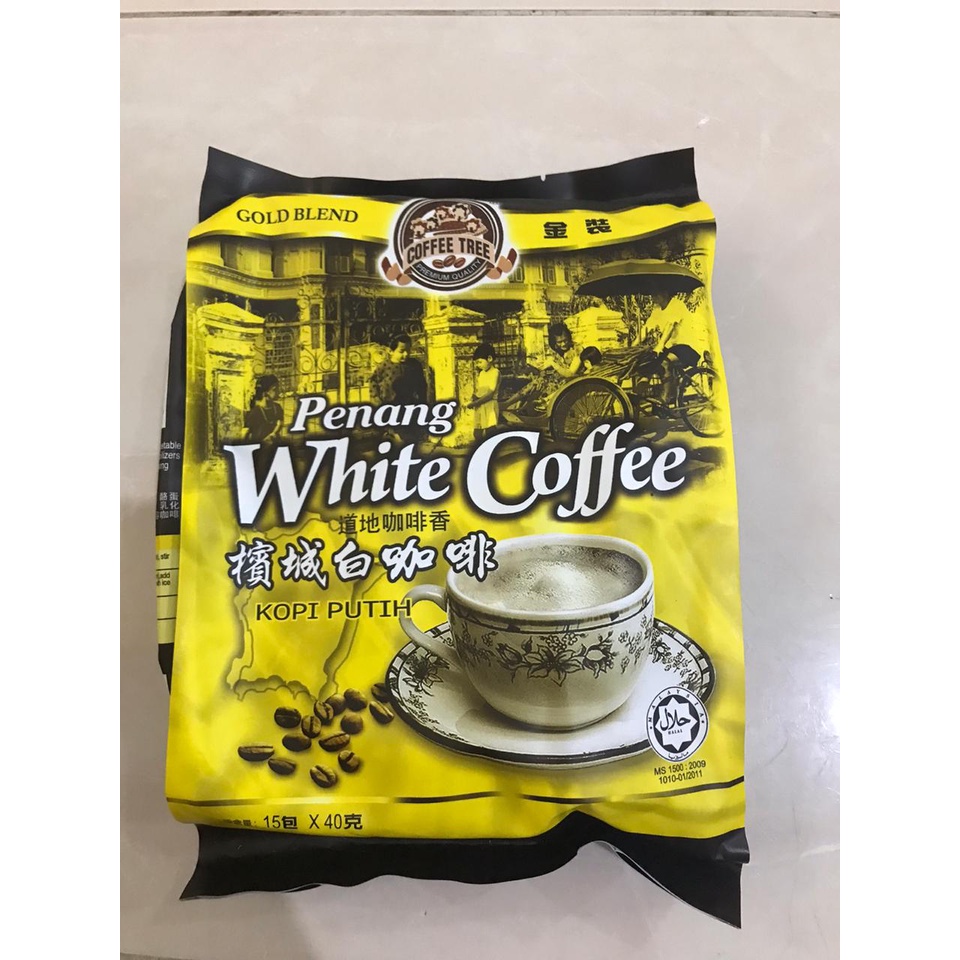 Penang White Coffee Coffee 3in1 /  Penang 3in1 15 x 40gr Penang Kopi Malaysia / Penang Teh Tarik / Penang White Coffee Less Sugar