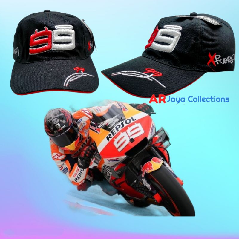 Bayar COD Topi MotoGP Sport Olahraga Topi Jorge Lorenzo 99 Topi Pria Wanita Topi Sport Distro