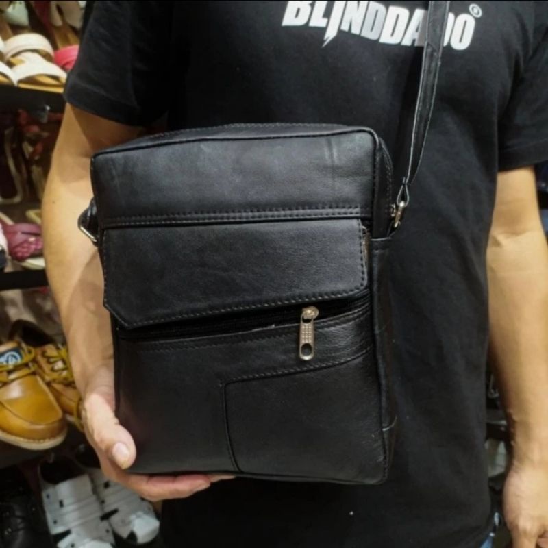 Tas Selempang Pria Kulit Asli Tas Kerja Slempang Murah  Ukuran Kecil