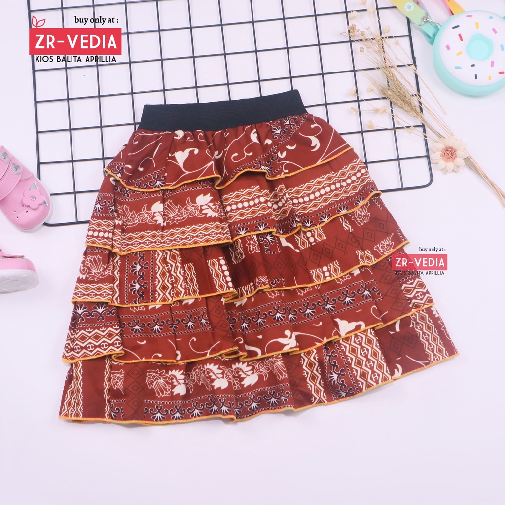 Rok Tumpuk Uk. 7-9 Tahun / Rok Anak Perempuan Murah Skirt Pendek Motif Bisa Untuk Harian Nari Pergi