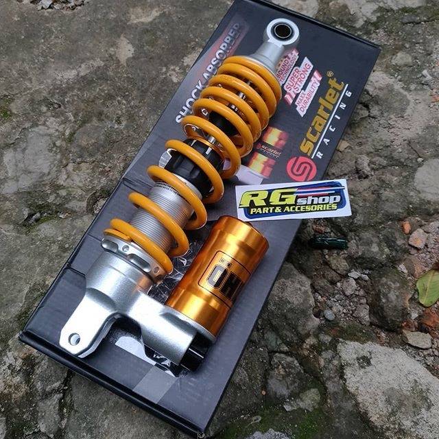 Single shock/shockbreker scarlet tabung bawah copy ohlins 330mm vario 125/150, xeon, scoopy