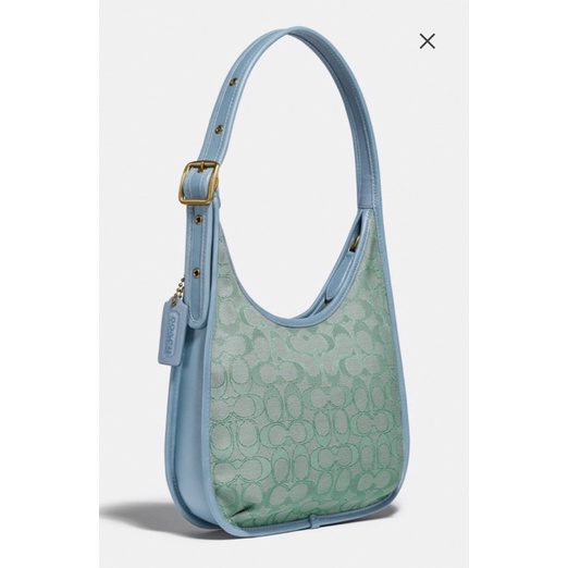 Coach Ergo Shoulder Bag In Signature Jacquard Marble Green Blue Azure (C2588)