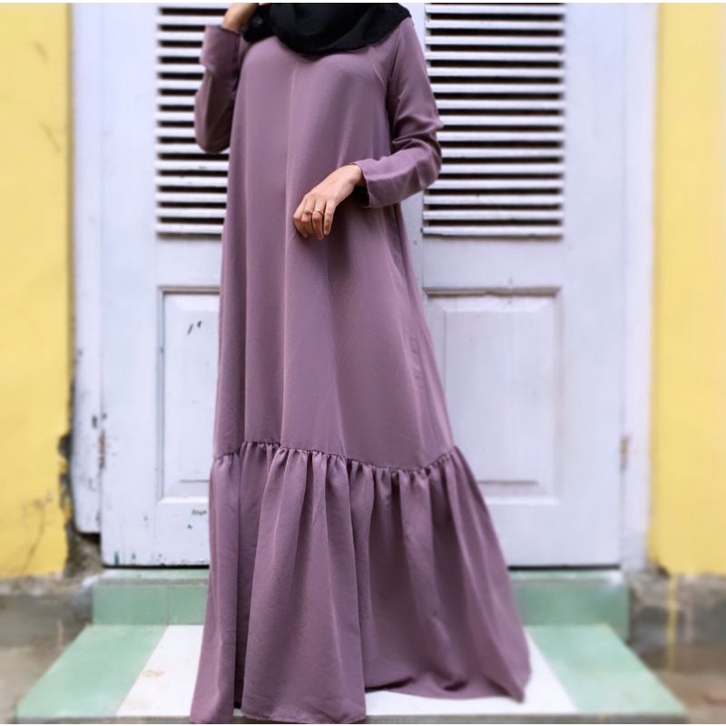 Gamis polos safira Lavender -gamis polos termurah terbaru