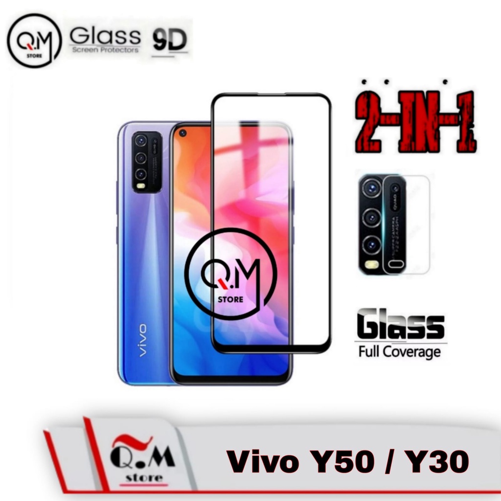 Paket 2 in1 Tempered Glass Layar Vivo Y50 / Vivo Y30 Anti Gores Screen Guard Pelindung Layar