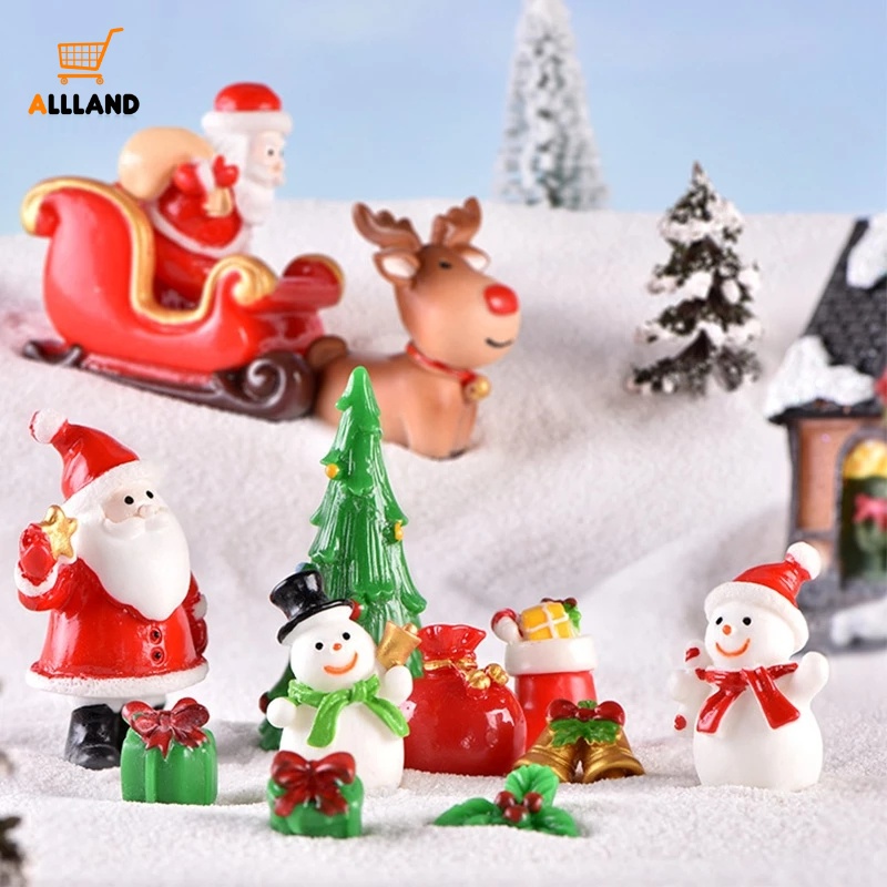 1 Pc Ornamen Bentuk Pohon Natal Rusa Santa Claus Mini Bahan Resin Untuk Dekorasi Rumah