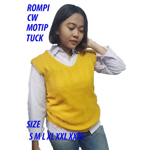 ROMPI WANITA MOTIP TUCK WARNA KUNING/MINT/GREEN/SIZE S M L XL XXL XXXL RAJUTAN BANDUNG